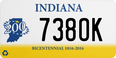 IN license plate 738OK