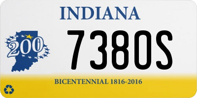 IN license plate 738OS