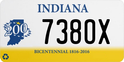 IN license plate 738OX