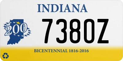 IN license plate 738OZ