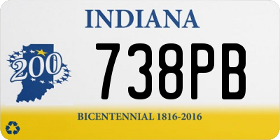 IN license plate 738PB