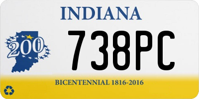 IN license plate 738PC