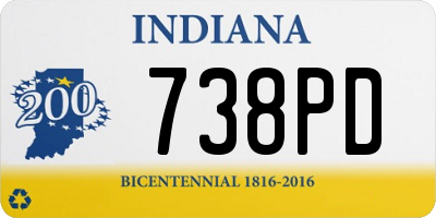 IN license plate 738PD