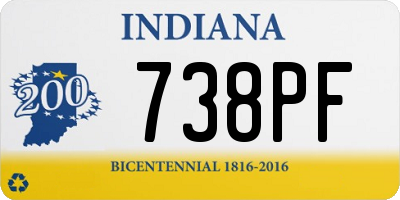 IN license plate 738PF