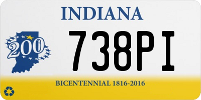 IN license plate 738PI
