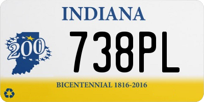 IN license plate 738PL