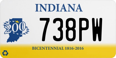 IN license plate 738PW