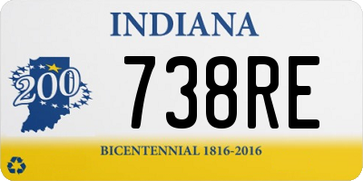 IN license plate 738RE