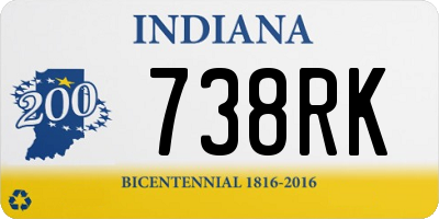 IN license plate 738RK