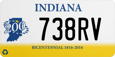 IN license plate 738RV