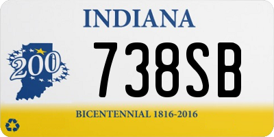 IN license plate 738SB