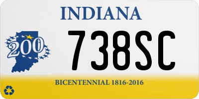 IN license plate 738SC