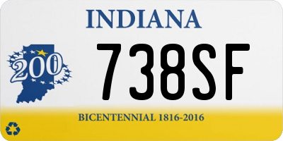 IN license plate 738SF