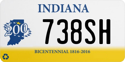 IN license plate 738SH