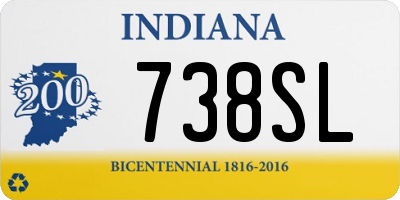 IN license plate 738SL