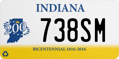 IN license plate 738SM