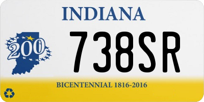 IN license plate 738SR