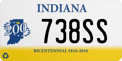 IN license plate 738SS
