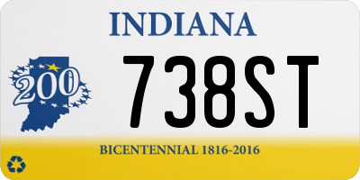 IN license plate 738ST