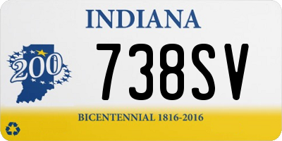 IN license plate 738SV