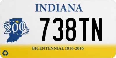 IN license plate 738TN