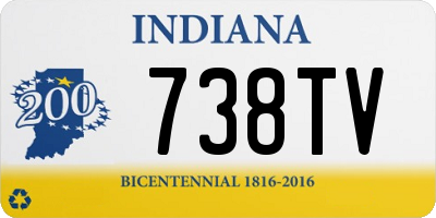 IN license plate 738TV