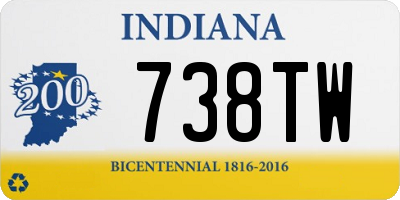 IN license plate 738TW