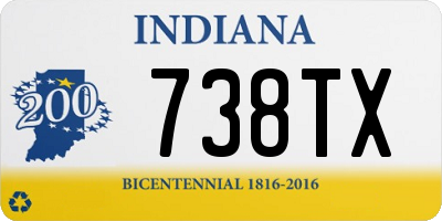 IN license plate 738TX