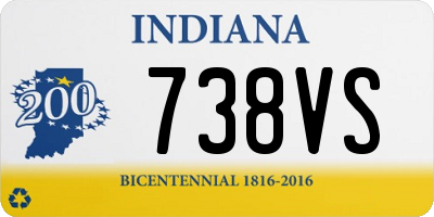 IN license plate 738VS
