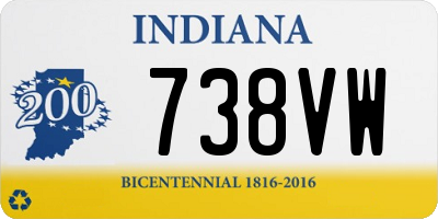 IN license plate 738VW