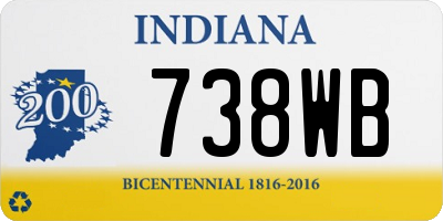 IN license plate 738WB