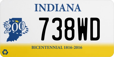 IN license plate 738WD