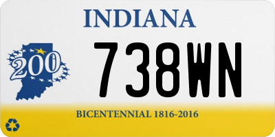 IN license plate 738WN