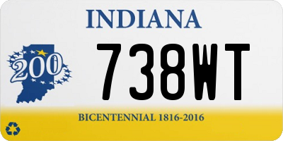 IN license plate 738WT