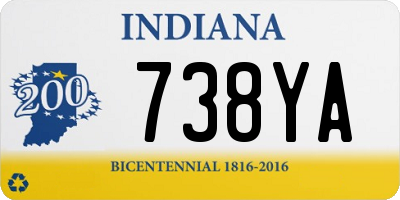 IN license plate 738YA