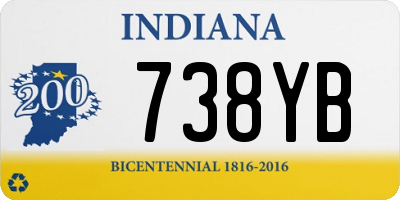 IN license plate 738YB