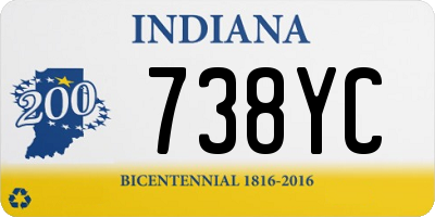 IN license plate 738YC