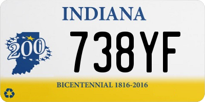 IN license plate 738YF