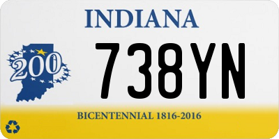 IN license plate 738YN