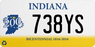 IN license plate 738YS