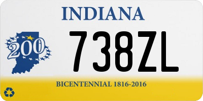 IN license plate 738ZL