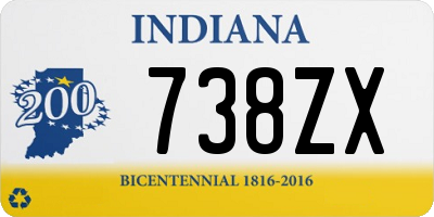 IN license plate 738ZX