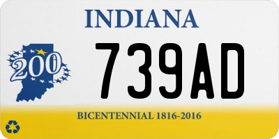 IN license plate 739AD