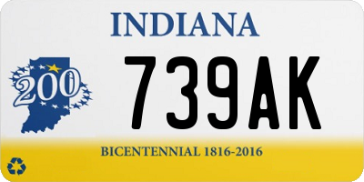 IN license plate 739AK