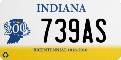 IN license plate 739AS