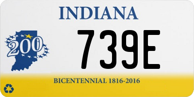 IN license plate 739E