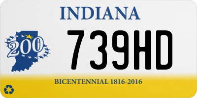 IN license plate 739HD
