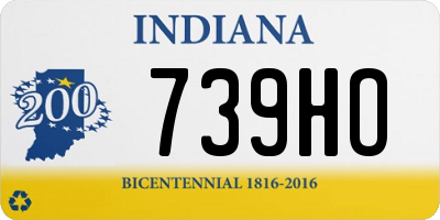 IN license plate 739HO
