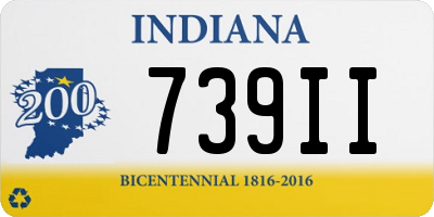 IN license plate 739II
