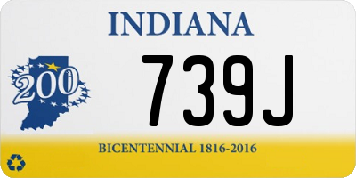 IN license plate 739J